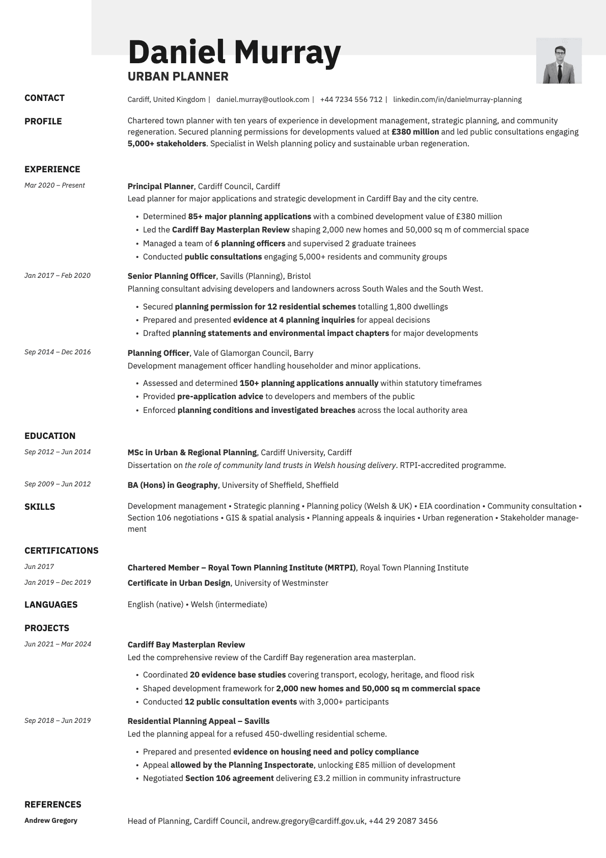 Ivory Photo resume template preview