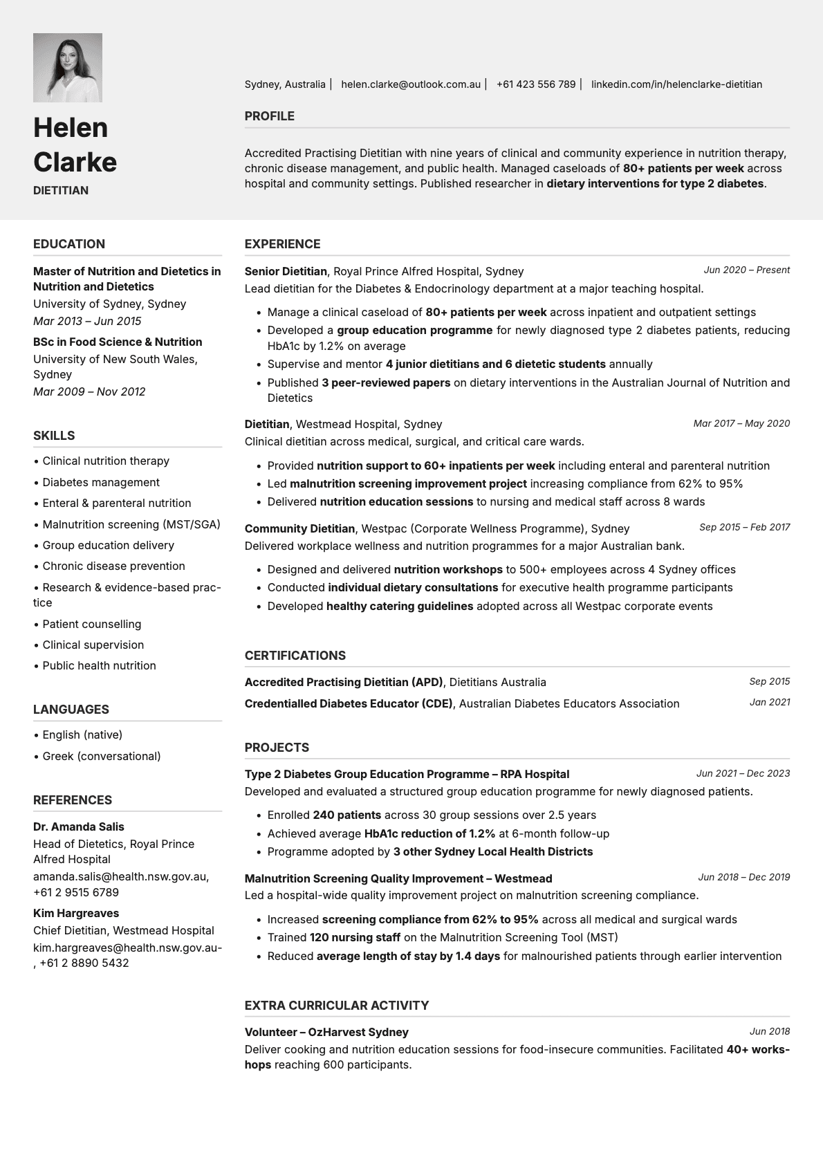 Limestone Photo resume template preview
