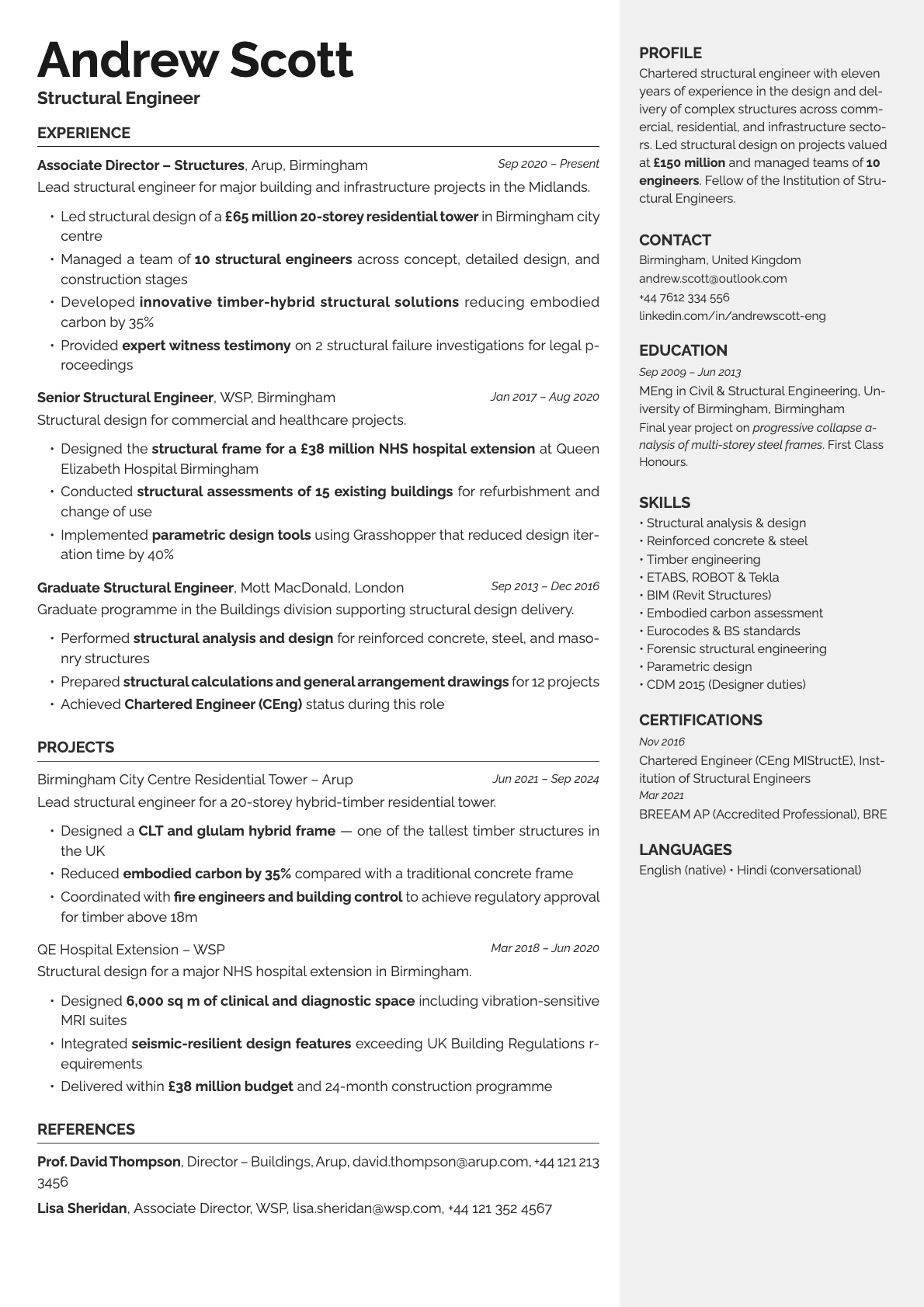 Vanta resume template preview